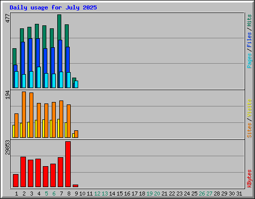 Daily usage for July 2025