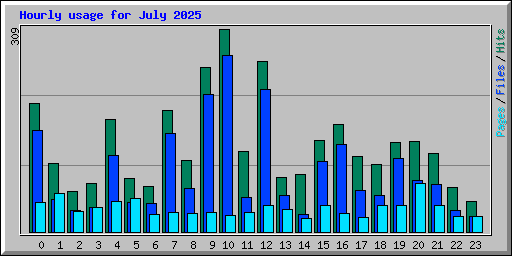 Hourly usage for July 2025